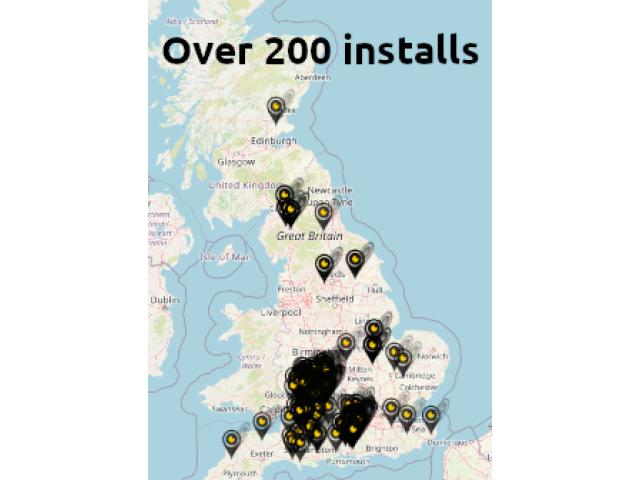 Hundreds of locations installed